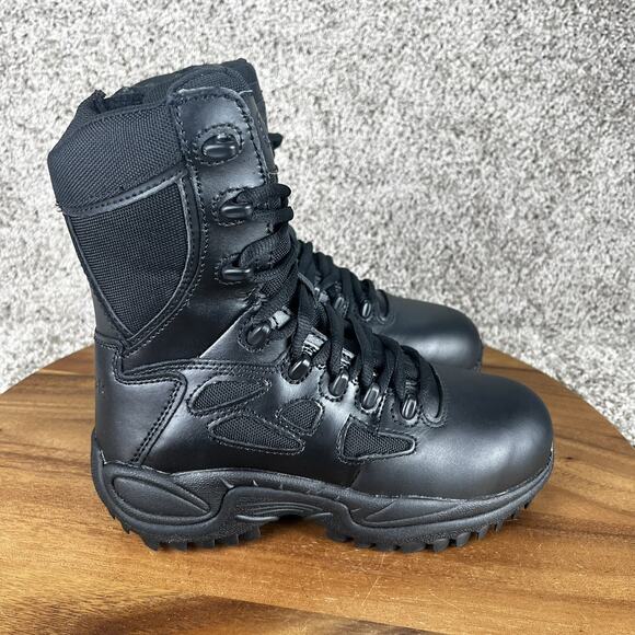 Reebok Rapid Response Mens 4 M / Womens 6 M Black Combat Boots Side Zipper - Picture 7 of 10